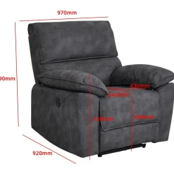 Coventry el reclinerfåtölj grå microfiber + Textilrengöring för möbler