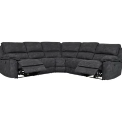 Coventry el-reclinerhörnsoffa grå microfiber