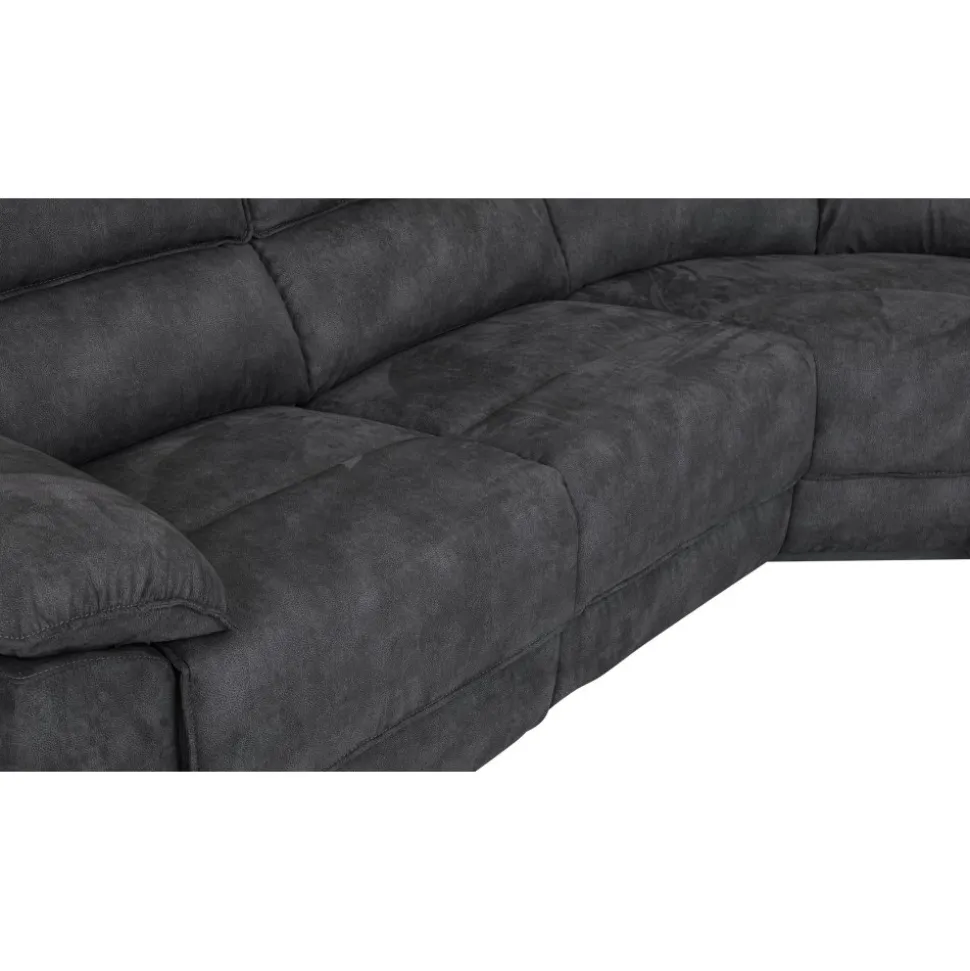 Coventry el-reclinerhörnsoffa grå microfiber