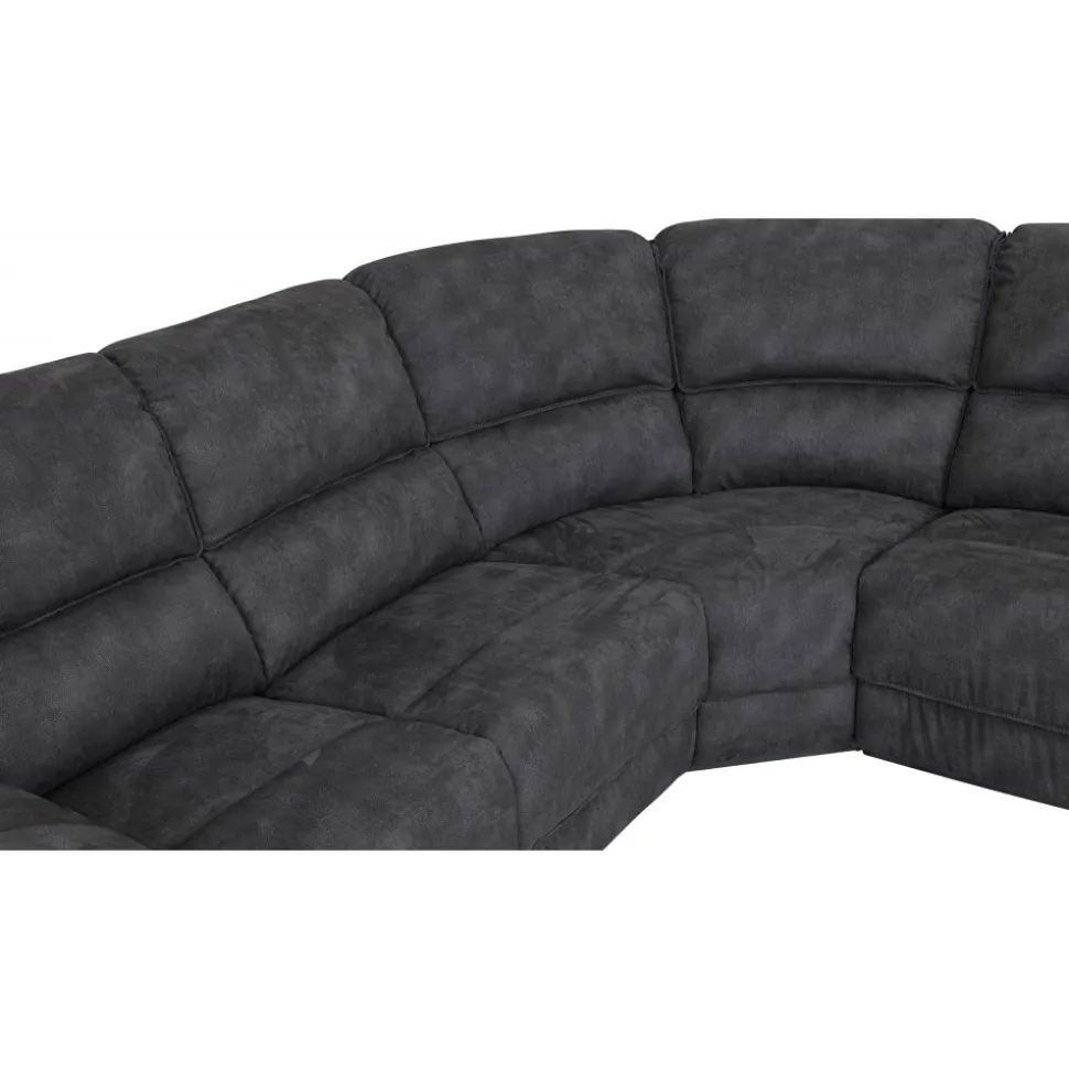 Coventry el-reclinerhörnsoffa grå microfiber + Textilrengöring för möbler