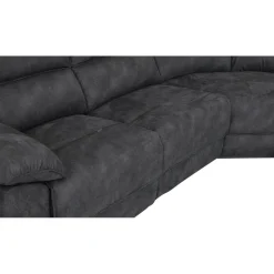 Coventry el-reclinerhörnsoffa grå microfiber + Möbeltassar