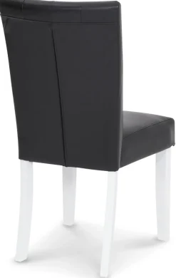 Crocket matstol i svart PU med vita ben + Möbeltassar