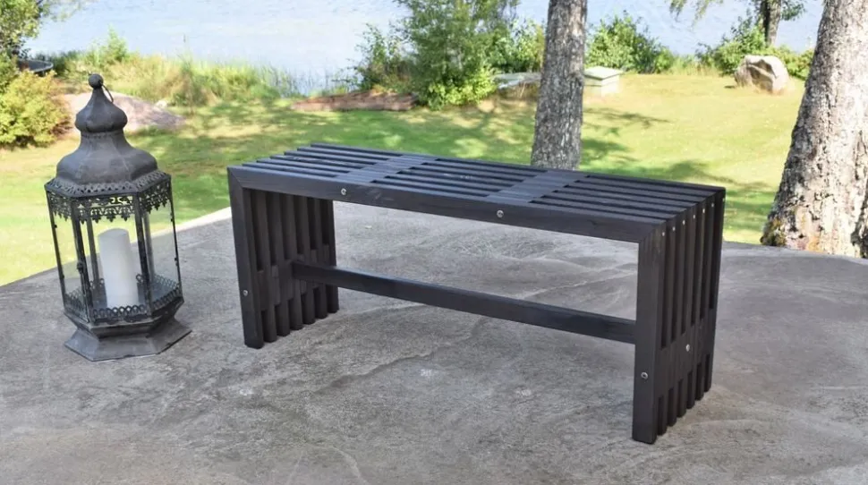 Cuba bänk - Svartlasyr + Fläckborttagare för möbler