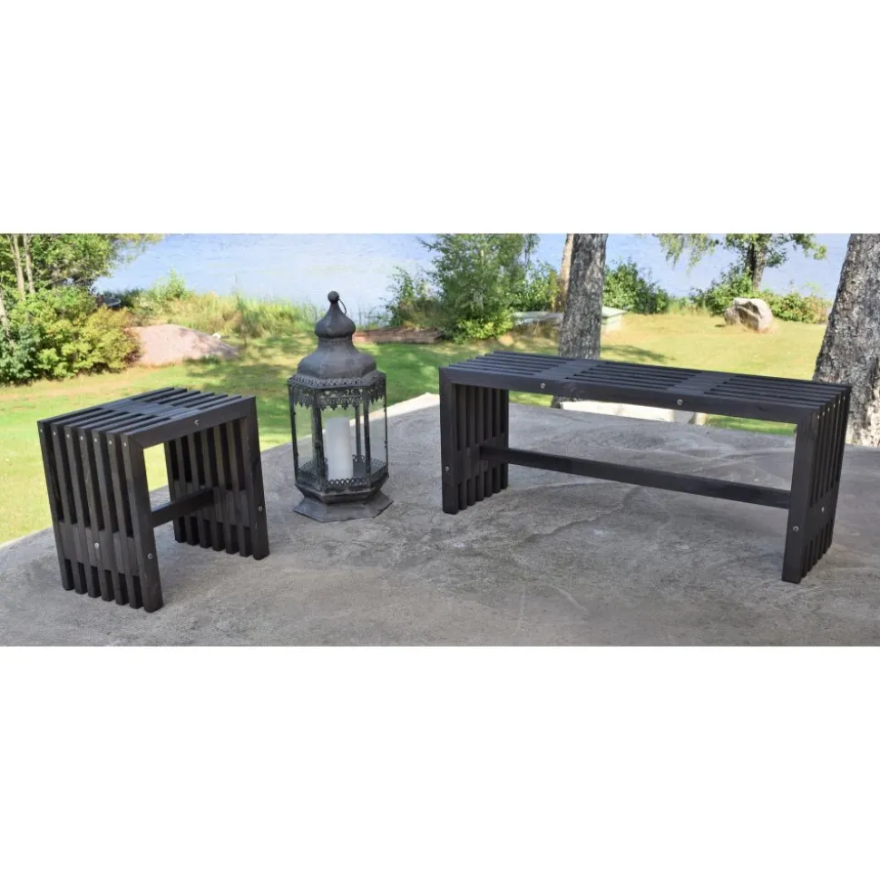 Cuba bänk - Svartlasyr + Fläckborttagare för möbler