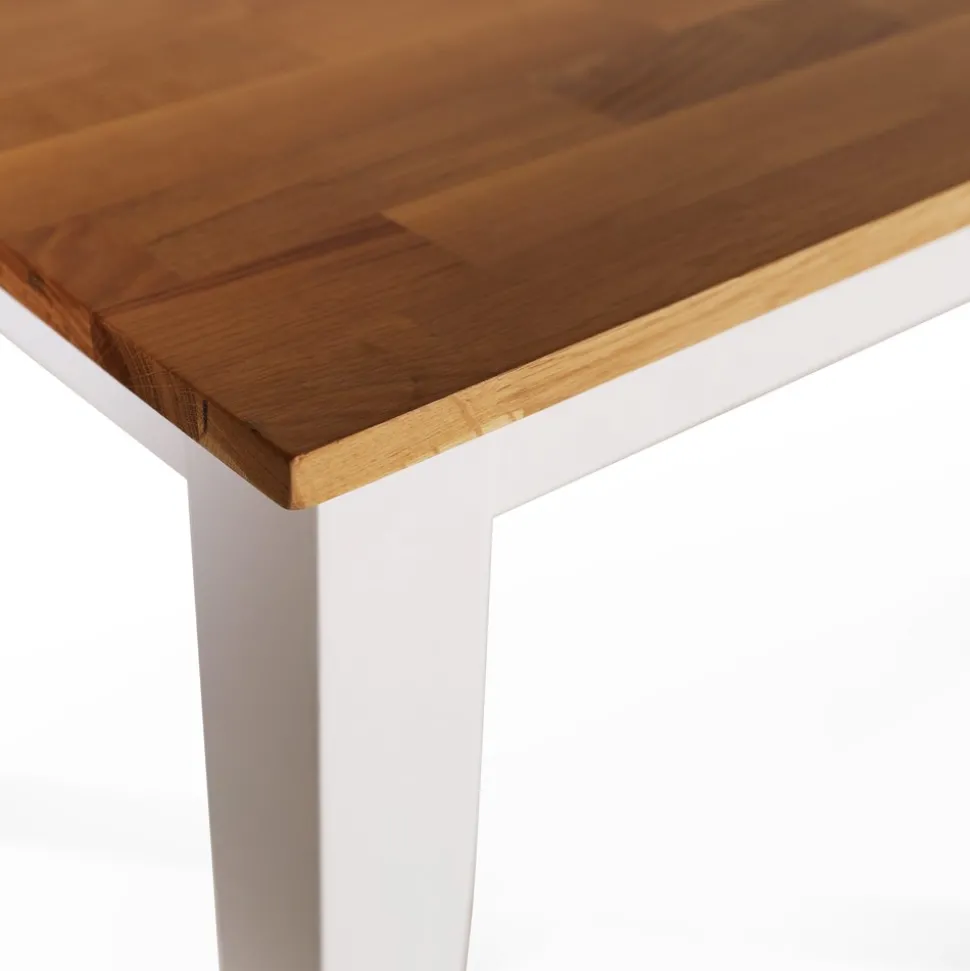 Dalarös matgrupp 140 cm bord vit/ek med 4 st stolar