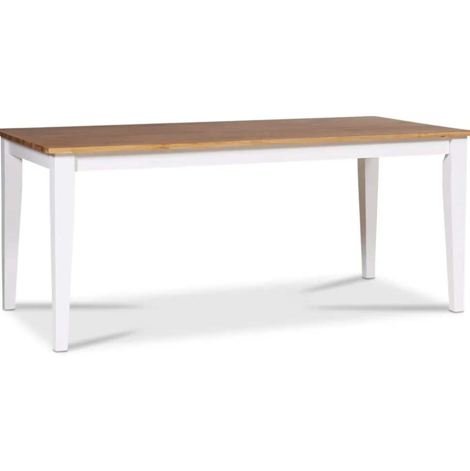 Dalarös matgrupp 140 cm bord vit/ek med 4 st stolar + 3.00 x Möbeltassar