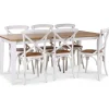 Dalarös matgrupp 180 cm bord vit/ek + 6 st vita Gaston matstolar