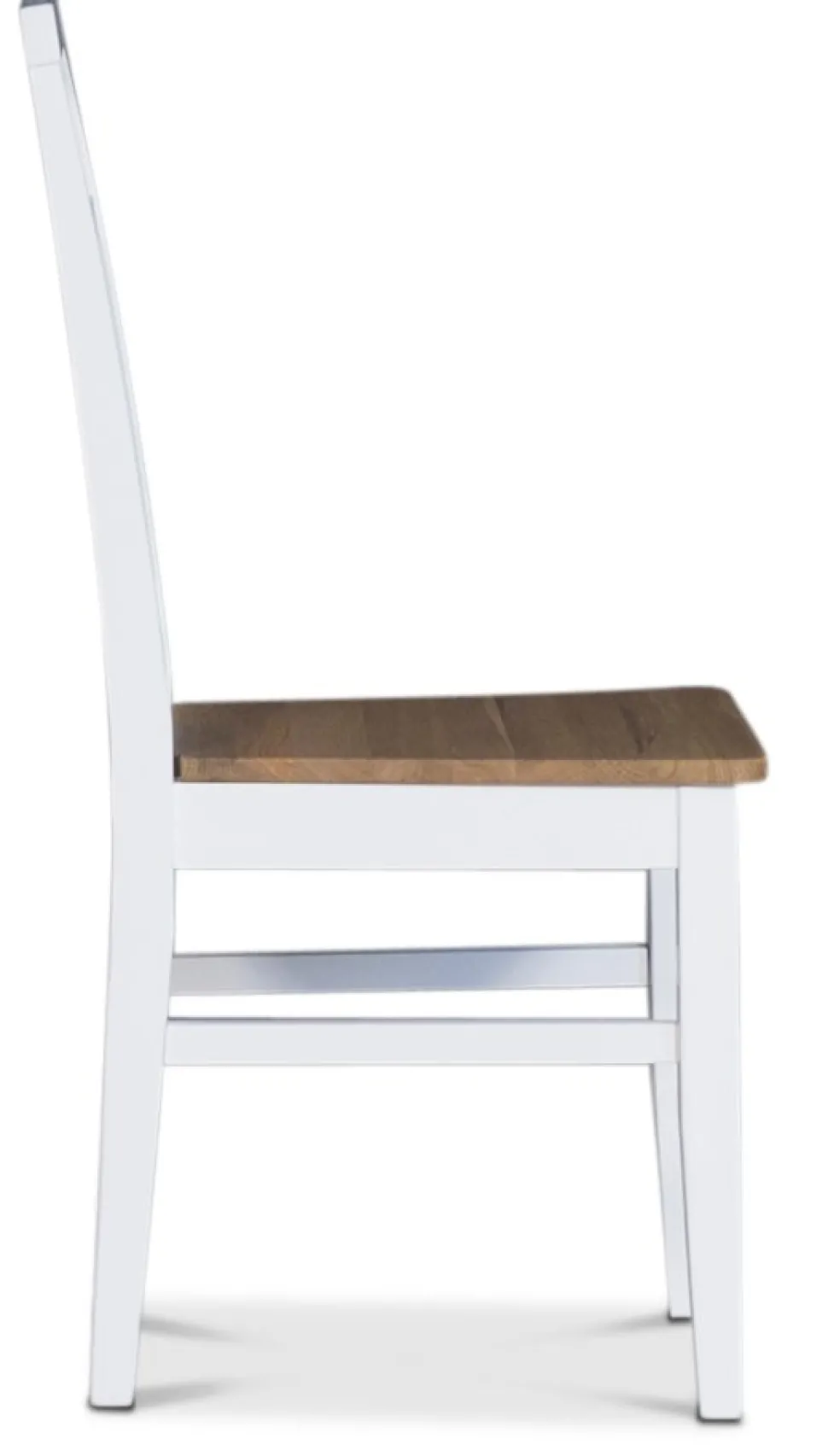 Dalarös matstol med eksits och kryss i rygg - Vit / Oljad ek + Möbeltassar