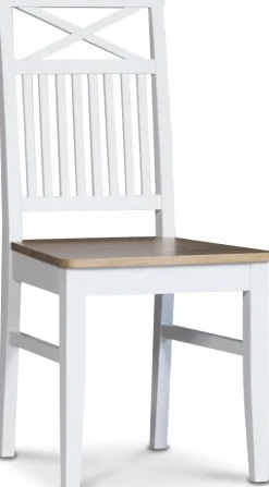 Dalarös matstol med eksits och kryss i rygg - Vit / Oljad ek + Träolja för möbler