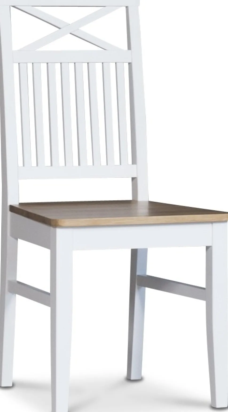 Dalarös matstol med eksits och kryss i rygg - Vit / Oljad ek