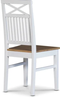 Dalön matstol med eksits och kryssrygg  Vit / Oljad ek