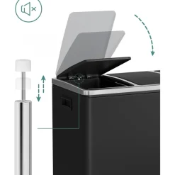 Daloa soptunna 54 l - Svart