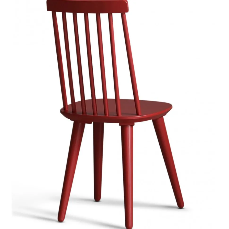 Dalsland matgrupp: Matbord i Ek / Vit med 6 st röda Pinnstolar