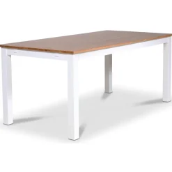 Dalsland matgrupp: Matbord i Ek / vit med 6 st duvblå Pinnstolar + 6.00 x Stolsdyna