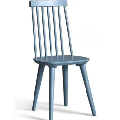 Dalsland matgrupp: Matbord i svart / ek med 6 st duvblå pinnstolar