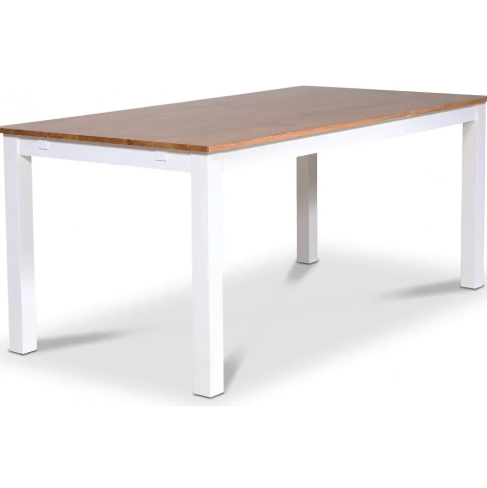 Dalsland matgrupp: Matbord i Ek / Vit med 6 st röda Pinnstolar + 4.00 x Möbeltassar