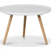 Dalsland runt soffbord Ø55 cm- Vit/ek + Fläckborttagare för möbler