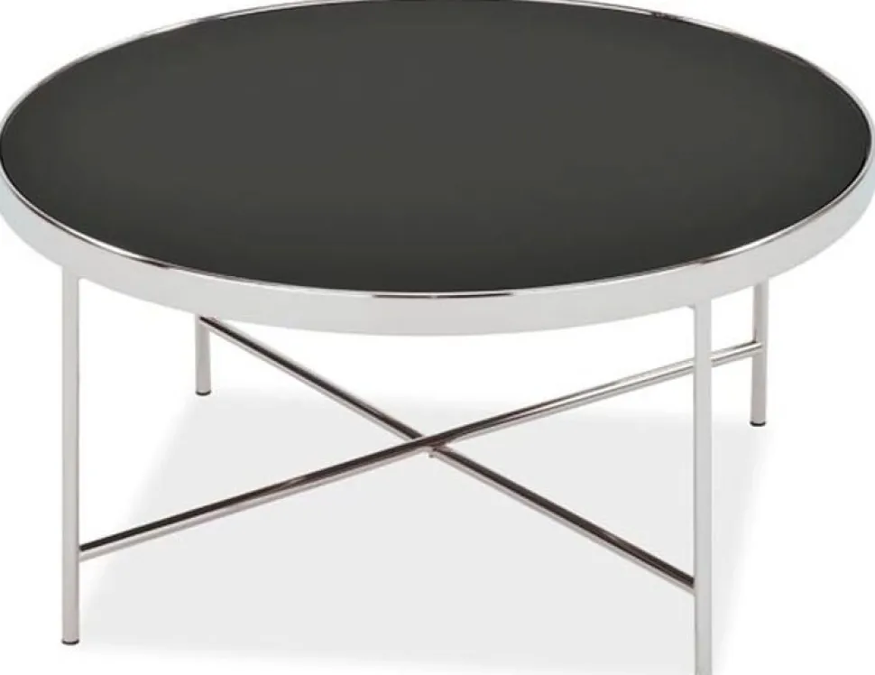 Daphne soffbord Ø82 cm - Krom/svart