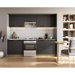 Daria komplett kök 240 cm - Antracit/craft ek