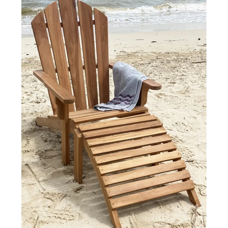 Däckstol med fotpall teak - Saltö + Textilrengöring för möbler