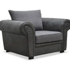 Delux Fåtölj - Grå/Antracit/Vintage + Möbeltassar