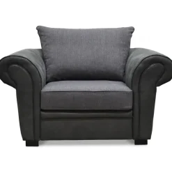 Delux Fåtölj - Grå/Antracit/Vintage + Möbeltassar