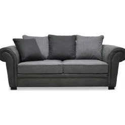 Delux 2-sits soffa med kuvertkuddar - Grå/Antracit/Vintage + Möbeltassar