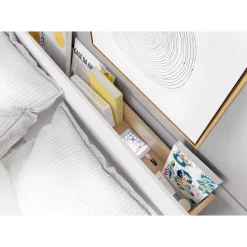 Dentro säng med förvaring 160 x 200 cm - Vit/ek + Möbeltassar