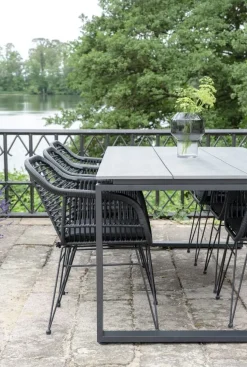 Denver matbord - Grå/svart - 220x100 cm + Fläckborttagare för möbler