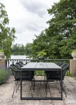 Denver matbord - Grå/svart - 220x100 cm