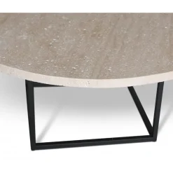 Dexter runt soffbord i travertin Ø105 cm