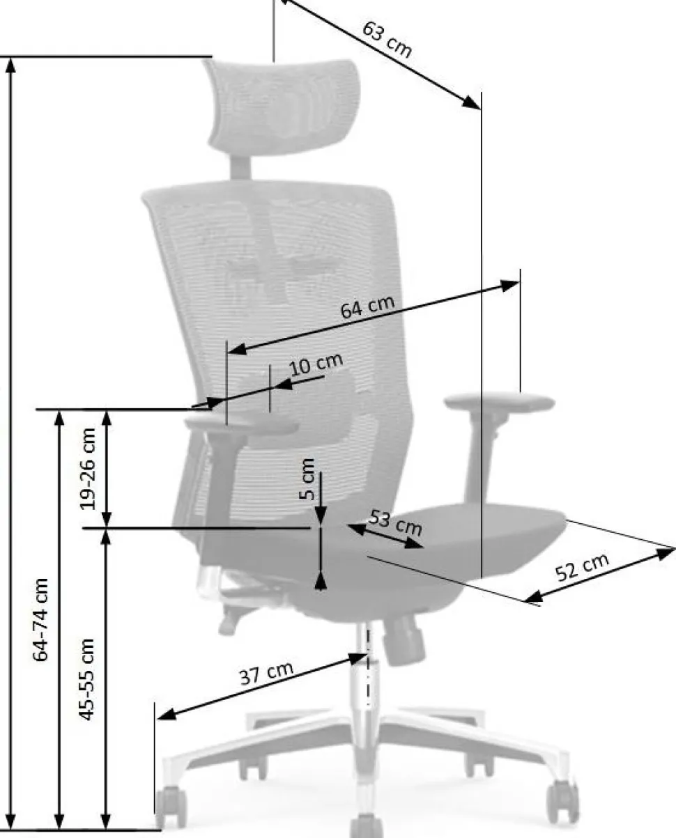 Dionne kontorsstol - Svart/grå