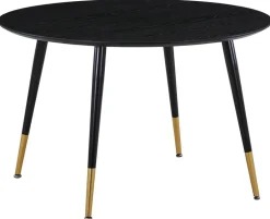 Dipp matbord ø115 cm - Svart/mässing