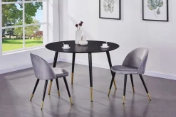 Dipp matbord ø115 cm - Svart/mässing