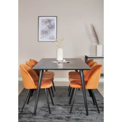 Dipp matbord 180 x 90 cm - Svart