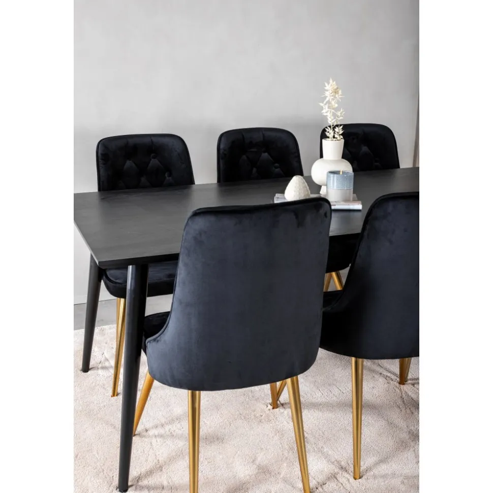 Dipp matbord 180 x 90 cm - Svart