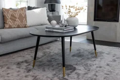 Dipp soffbord 120x60 cm - Svart/mässing