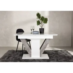 Disa matbord 120-160 x 80 cm - Grå/vit