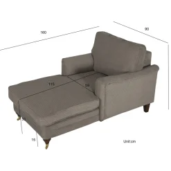 Divanfåtölj Howard mörkbeige manchester