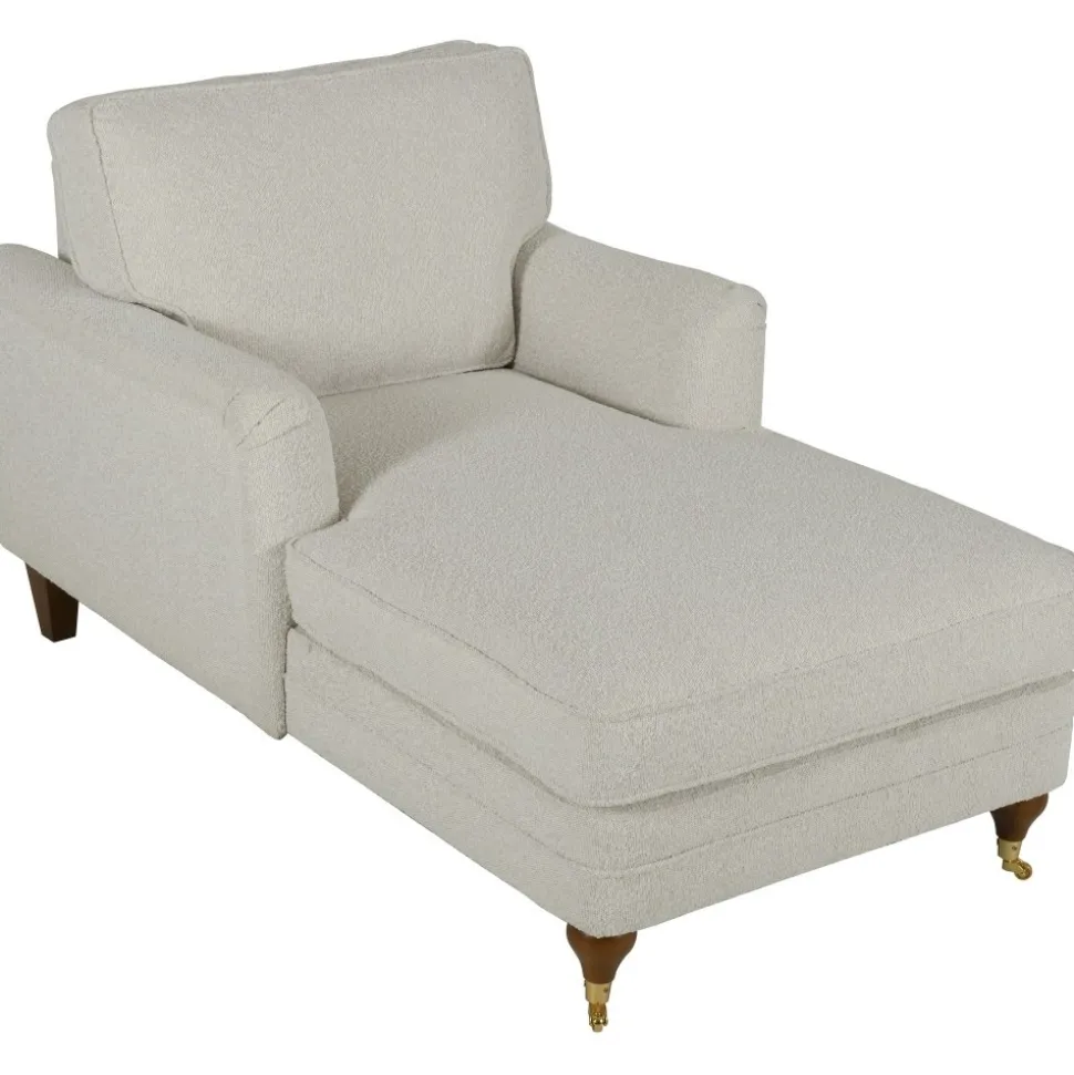 Divanfåtölj vit bouclé - Howard