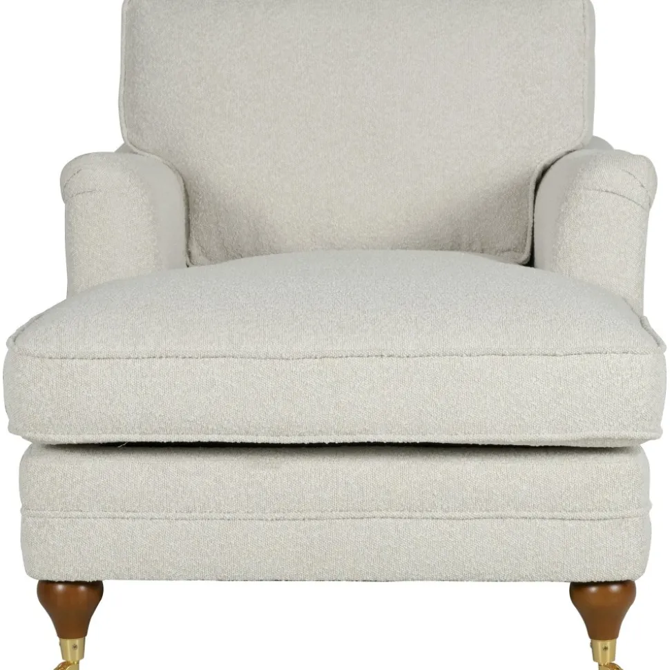 Divanfåtölj vit bouclé - Howard