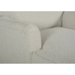 Divanfåtölj vit bouclé - Howard