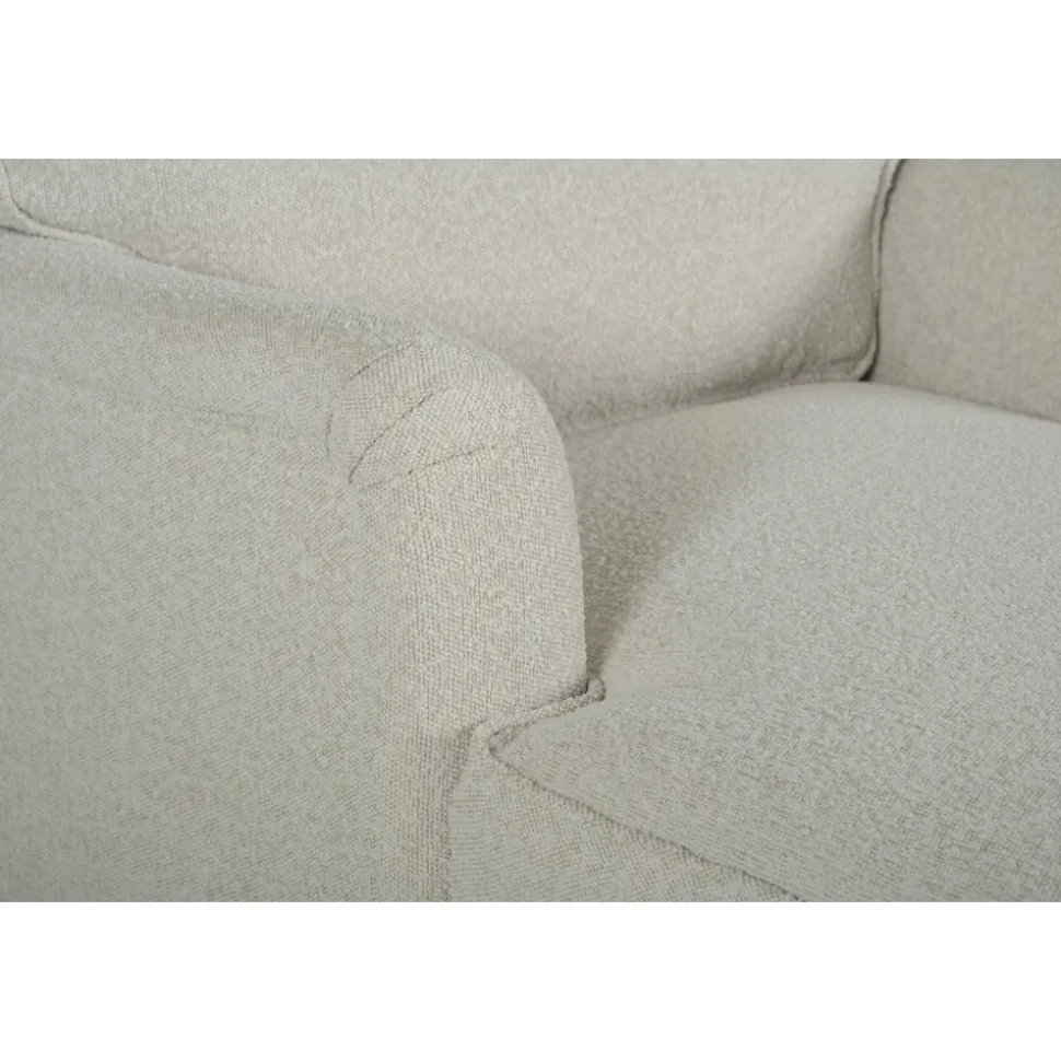 Divanfåtölj vit bouclé - Howard