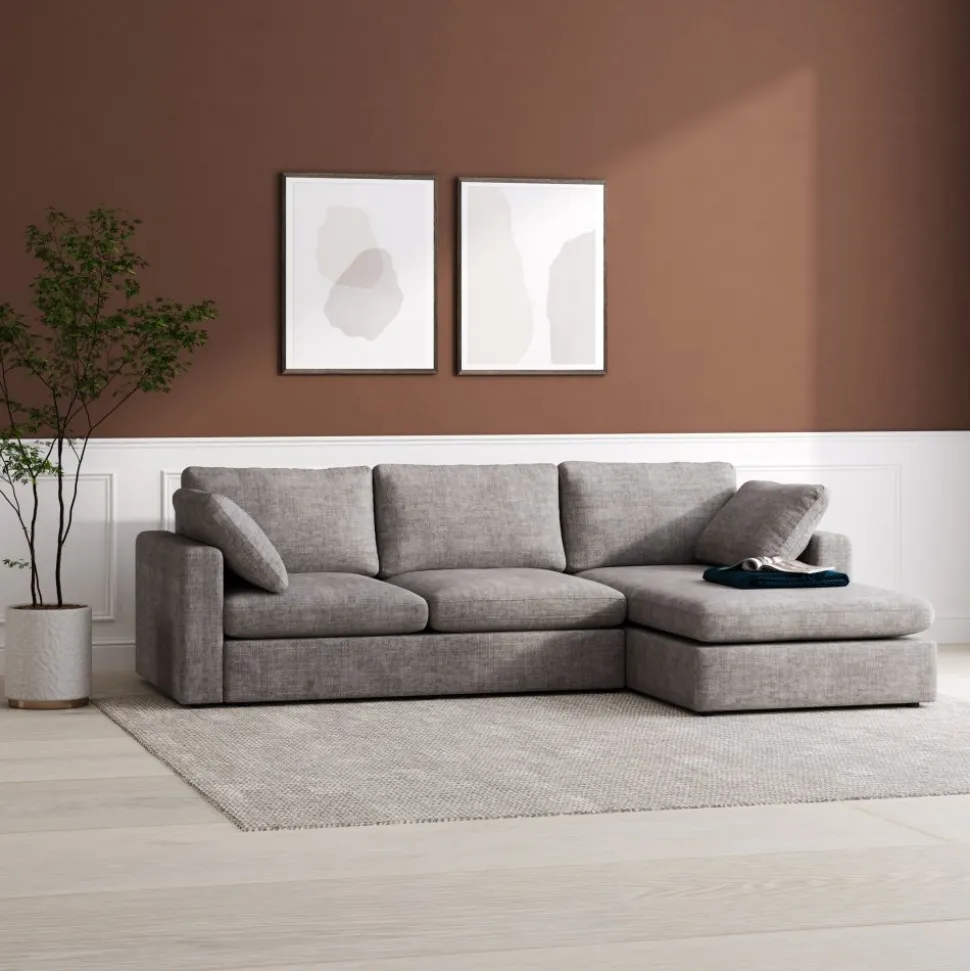 Divansoffa Falkenberg grå 296 cm vändbar divan