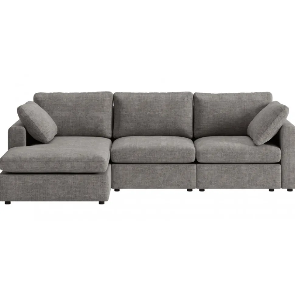 Divansoffa Falkenberg grå 296 cm vändbar divan + Textilrengöring för möbler