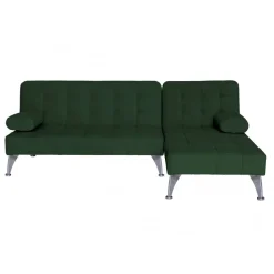 Divansoffa i grön sammet med bäddfunktion