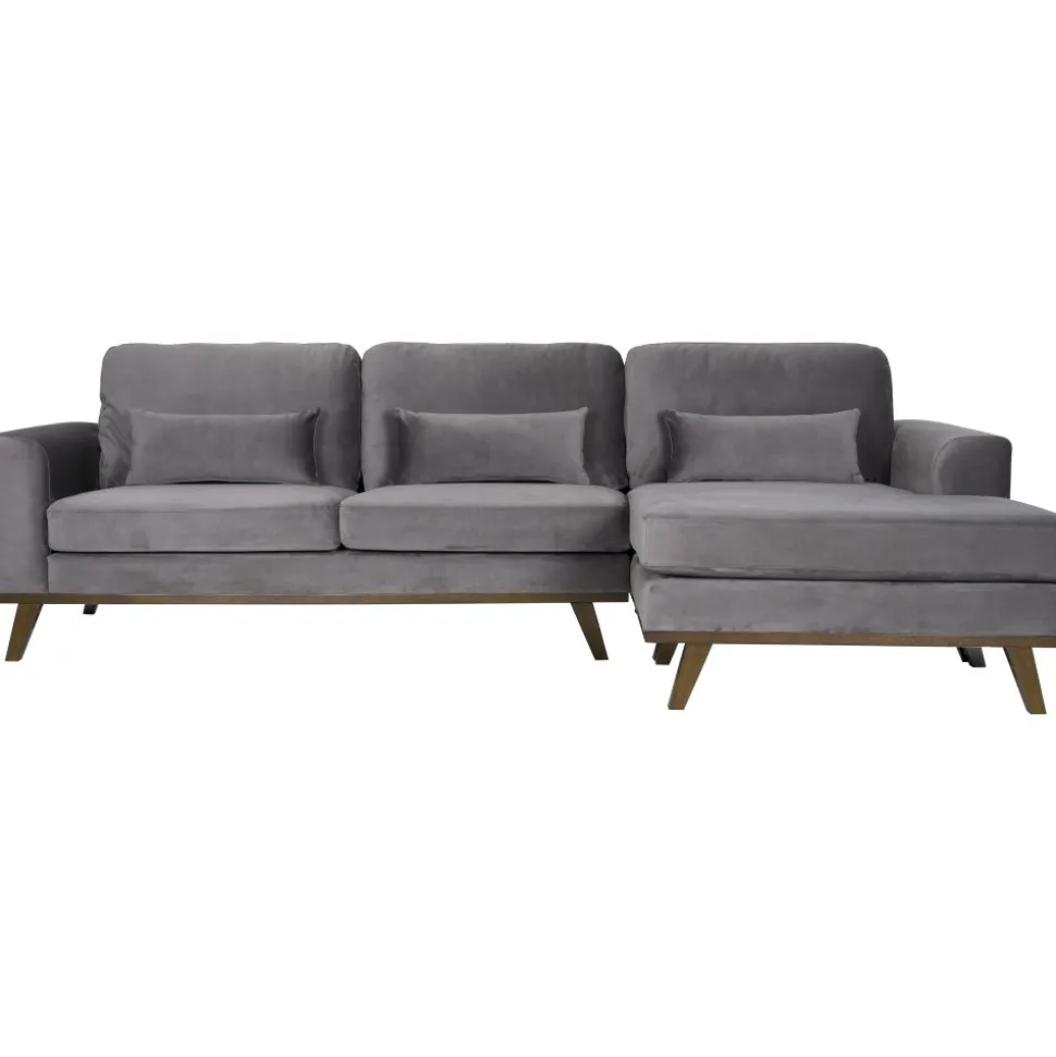 Divansoffa i grått sammet - Copenhagen + Fläckborttagare för möbler