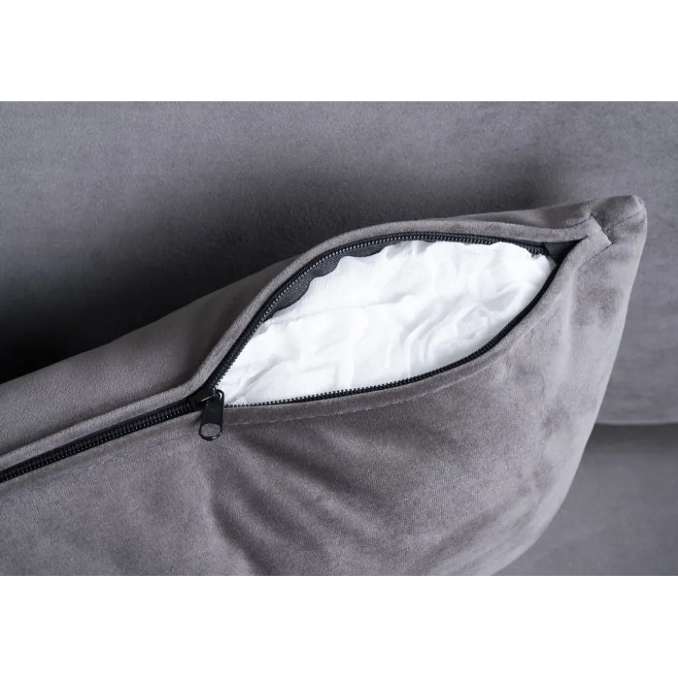 Divansoffa i grått sammet - Copenhagen + Fläckborttagare för möbler