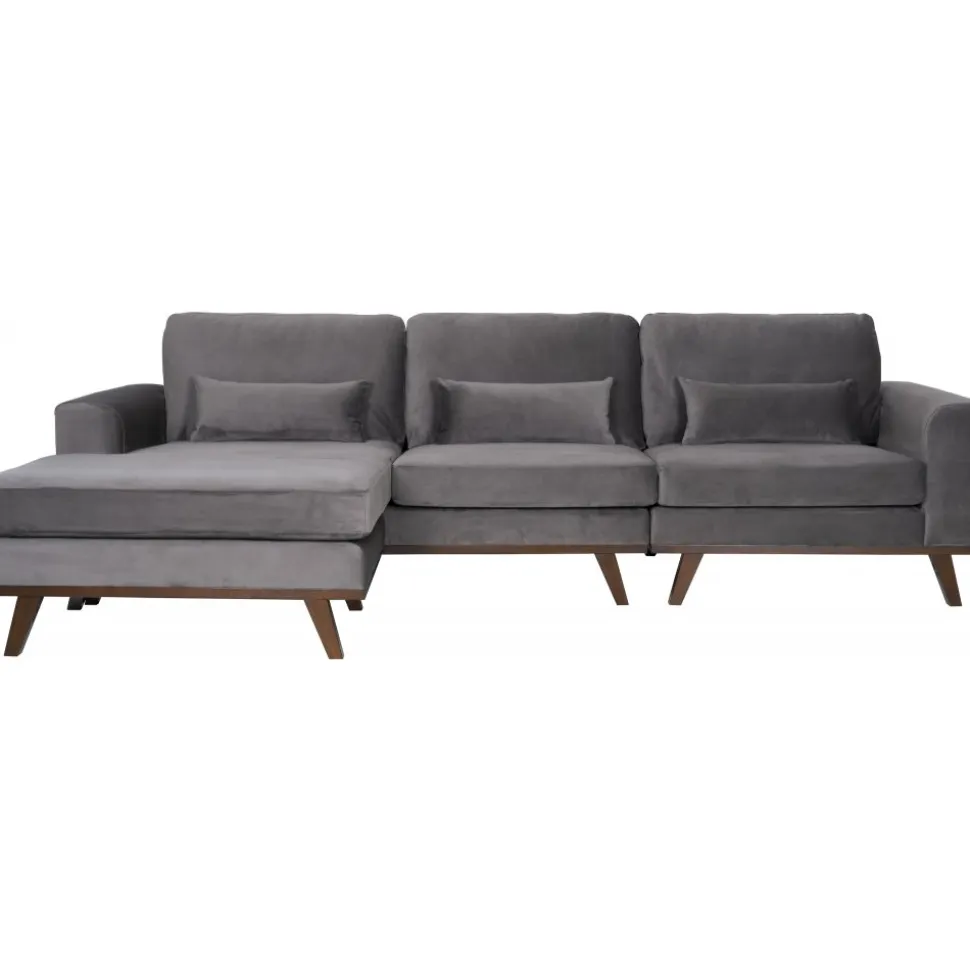 Divansoffa i grått sammet - Copenhagen + Textilrengöring för möbler