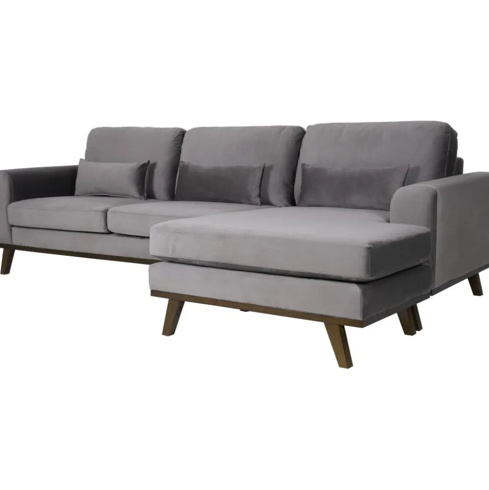 Divansoffa i grått sammet - Copenhagen + Textilrengöring för möbler